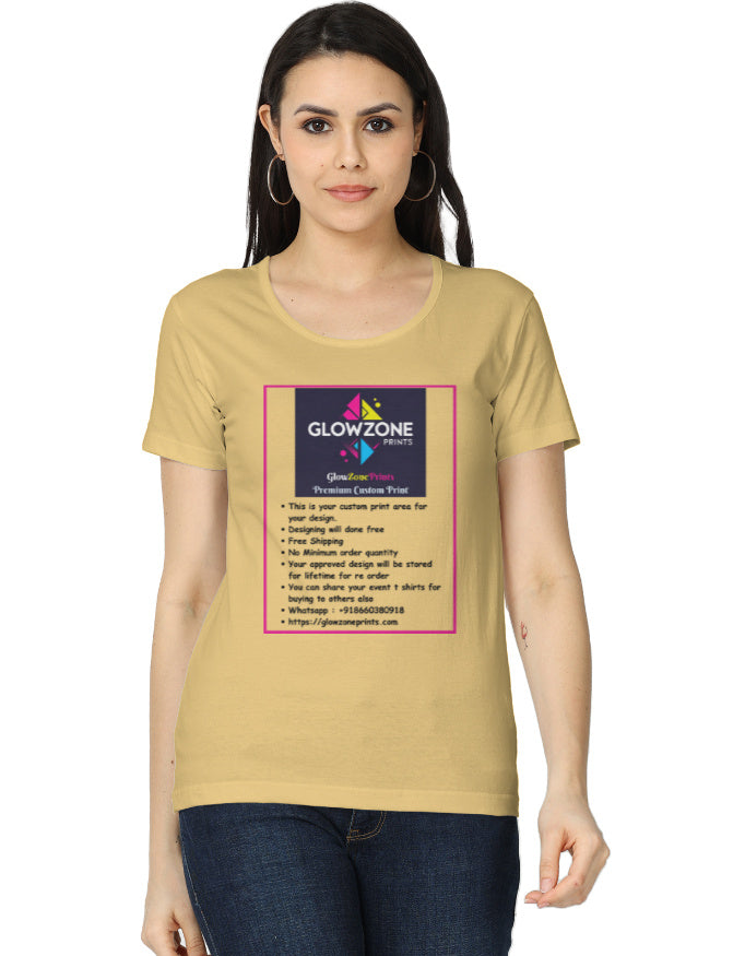 Women's Classic T-Shirt | (Custom Print) -2 Beige GlowZonePrints