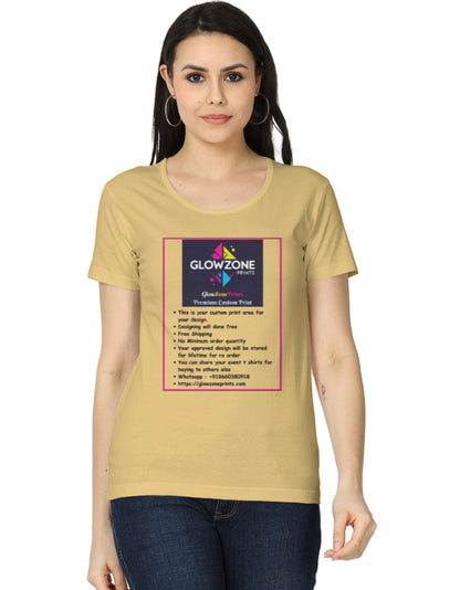 Women's Classic T-Shirt | (Custom Print) -2 Beige GlowZonePrints