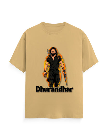 Unisex Crew T-Shirt - Dhurandhar(A) Beige GlowZonePrints