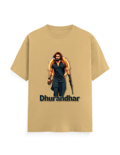 Unisex Crew T-Shirt – Dhurandhar(D) Beige GlowZonePrints