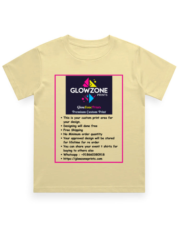 Boy's Crew Neck T-Shirt | UC21 (Custom Print)-2 Beige GlowZonePrints