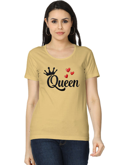 Women's Classic T-Shirt - Queen - Embroidery Edition Beige GlowZonePrints