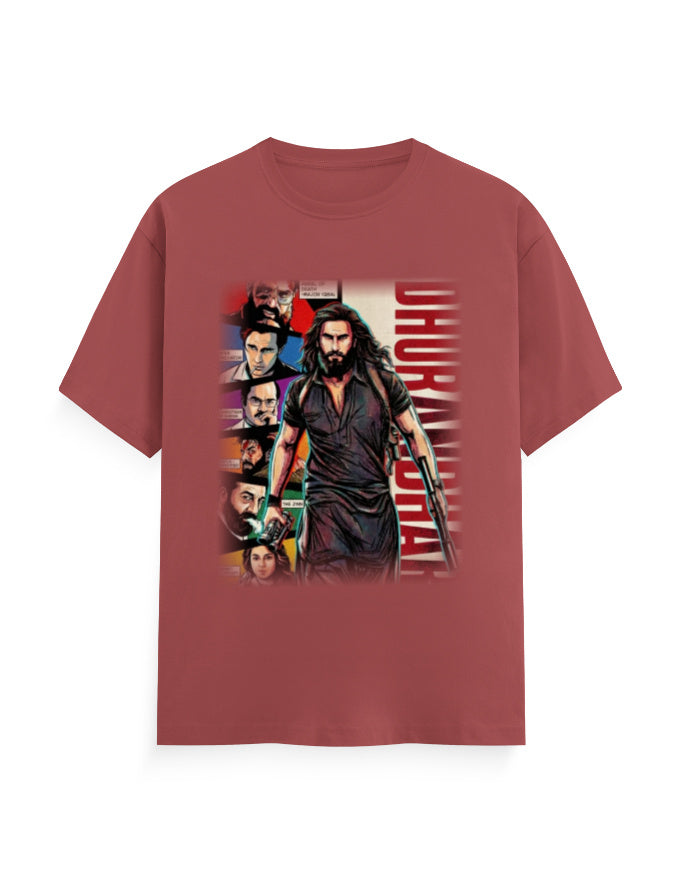 Unisex Crew T-Shirt - Dhurandhar(B) Coral GlowZonePrints