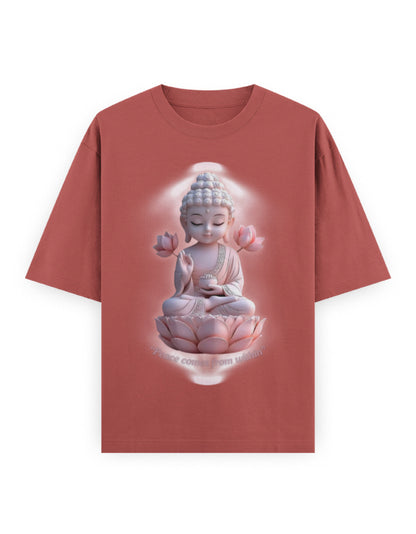 Peace Oversized T-Shirt | BP01 Coral GlowZonePrints