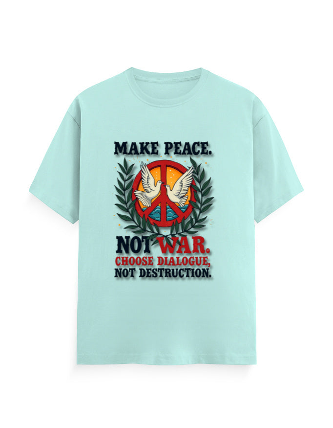 Unisex Crew T-Shirt - Make Peace Mint GlowZonePrints