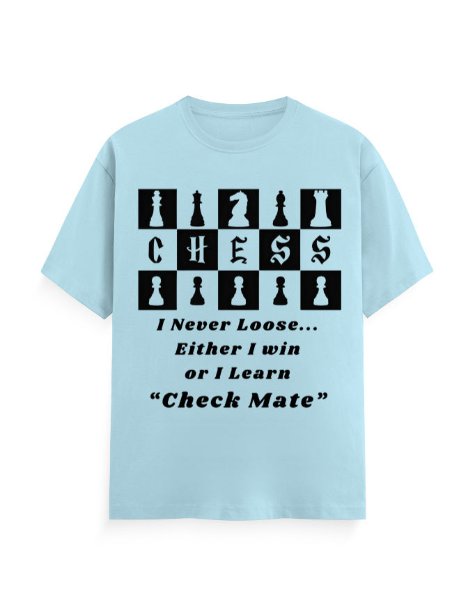 Unisex Classic Crew T-Shirt – Chess (Black Edition) Baby Blue GlowZonePrints