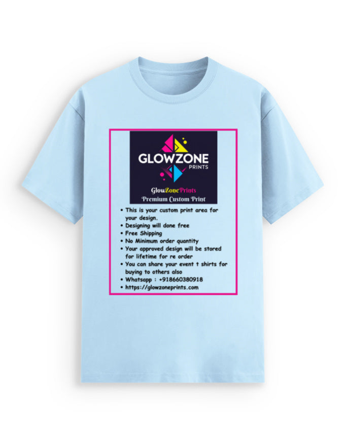Unisex Stretch T-shirt | UC48 (Custom Print) Baby Blue GlowZonePrints