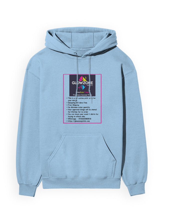 Unisex Hoodie | UH24 (Custom Print) Baby Blue GlowZonePrints