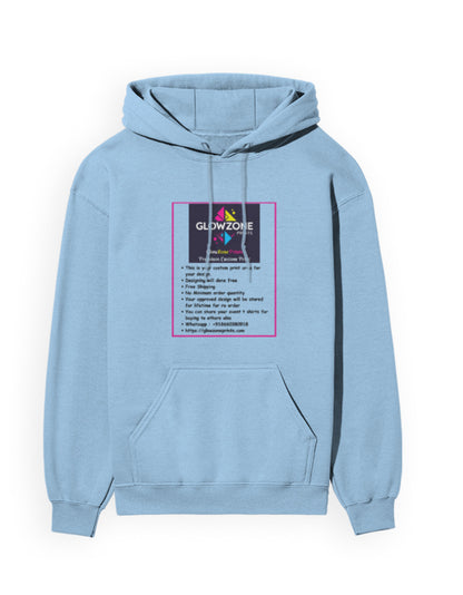 Unisex Hoodie | UH24 (Custom Print) Baby Blue GlowZonePrints