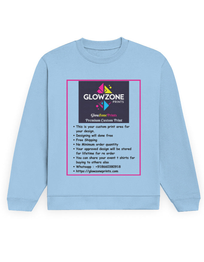 Unisex Sweatshirt | UH26 (Custom Print) Baby Blue GlowZonePrints
