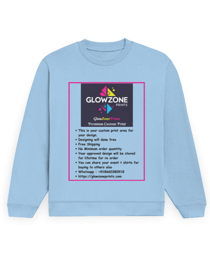 Unisex Sweatshirt | UH26 (Custom Print) Baby Blue GlowZonePrints
