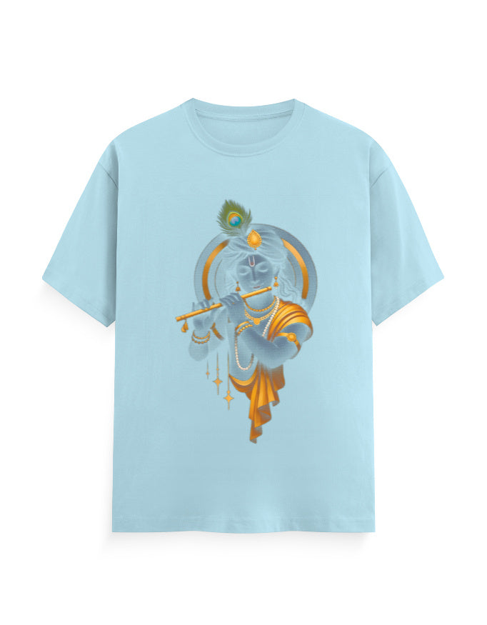Unisex Classic Crew T-Shirt – Krishna Playing Flute GlowZonePrints
