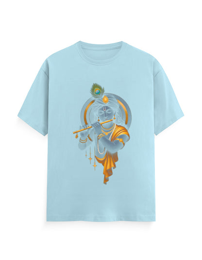 Unisex Classic Crew T-Shirt – Krishna Playing Flute GlowZonePrints
