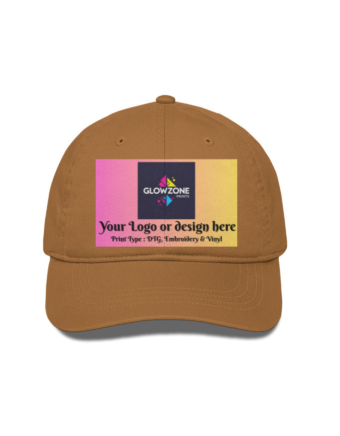 Unisex BaseBall Cap | BC33 (Custom Print) Khaki Standard GlowZonePrints