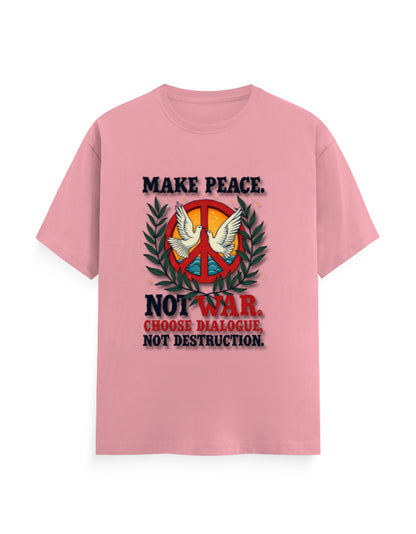 Unisex Crew T-Shirt - Make Peace Flamingo GlowZonePrints