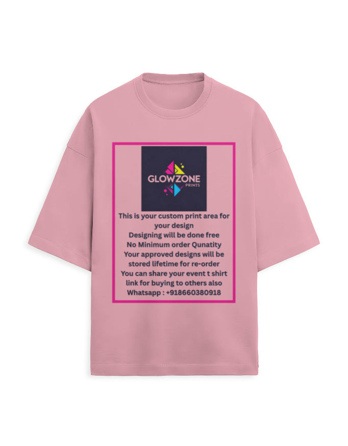 Unisex Terry Oversized Tee | UT27 (Custom Print) Flamingo GlowZonePrints