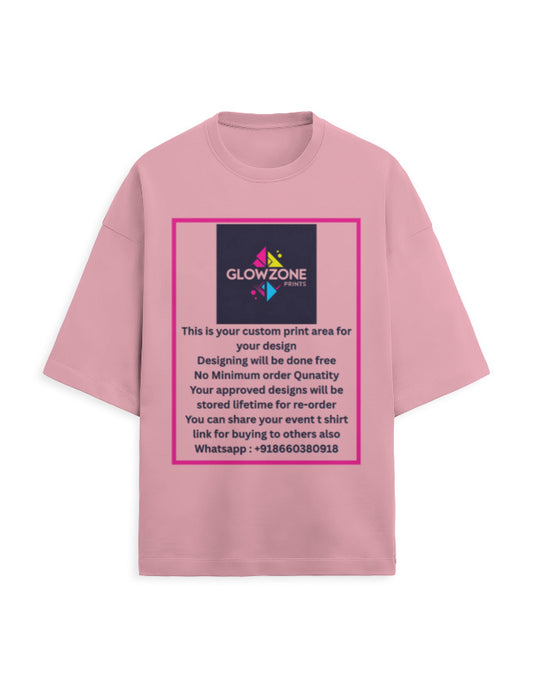 Unisex Terry Oversized Tee | UT27 (Custom Print) Flamingo GlowZonePrints