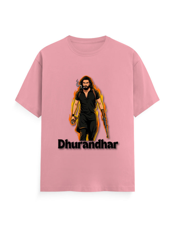 Unisex Crew T-Shirt - Dhurandhar(A) Flamingo GlowZonePrints