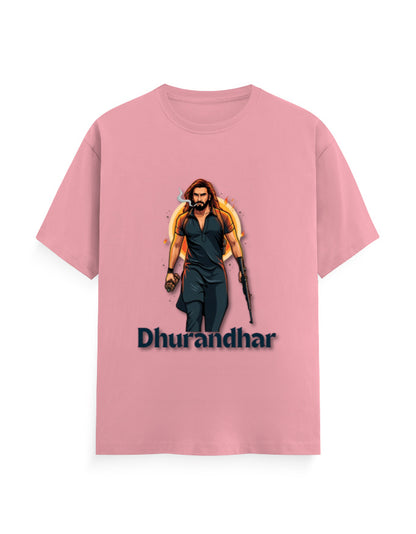 Unisex Crew T-Shirt – Dhurandhar(D) Flamingo GlowZonePrints