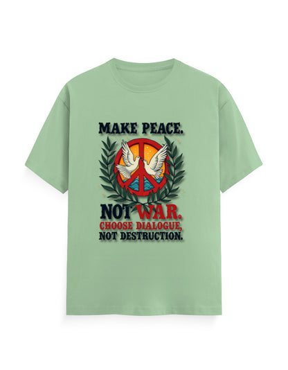 Unisex Crew T-Shirt - Make Peace Jade GlowZonePrints