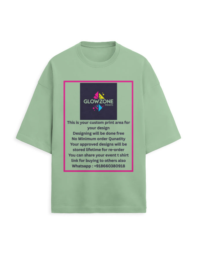 Unisex Terry Oversized Tee | UT27 (Custom Print) Jade GlowZonePrints
