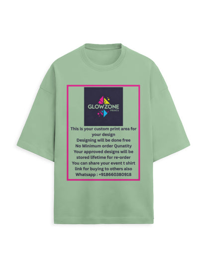 Unisex Terry Oversized Tee | UT27 (Custom Print) Jade GlowZonePrints