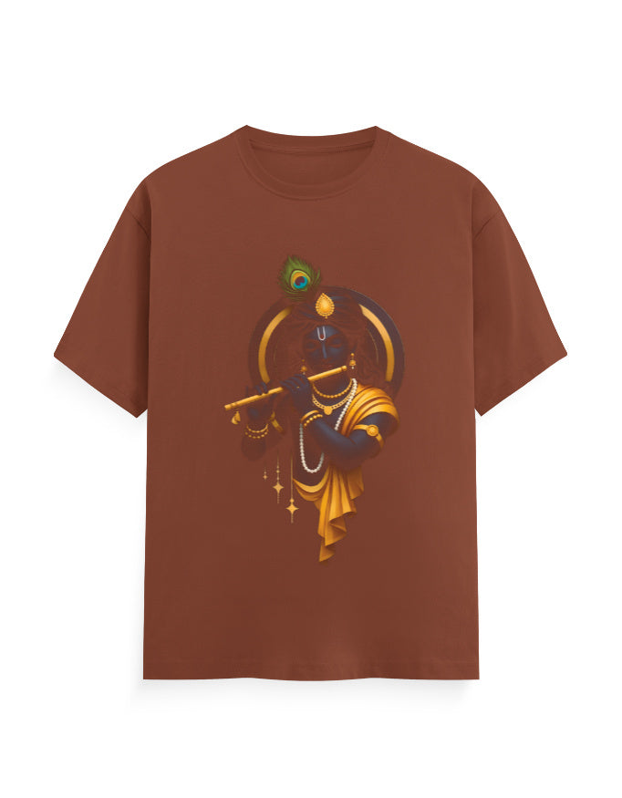 Unisex Classic Crew T-Shirt – Krishna Playing Flute GlowZonePrints