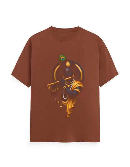 Unisex Classic Crew T-Shirt – Krishna Playing Flute GlowZonePrints
