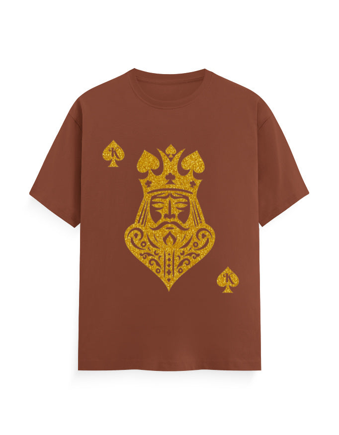 Unisex Classic Crew T-Shirt – Card King heart Copper GlowZonePrints