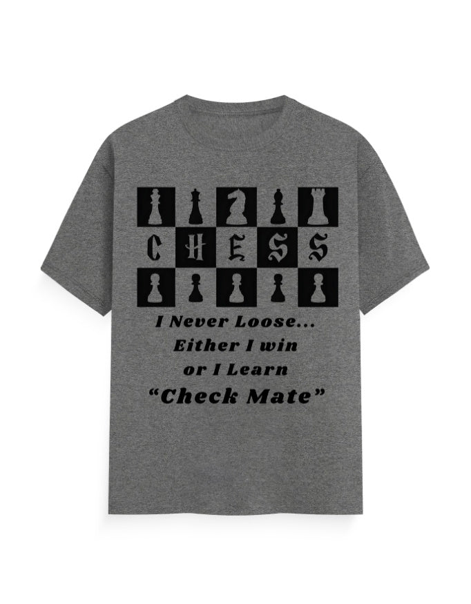 Unisex Classic Crew T-Shirt – Chess (Black Edition) Charcoal Melange GlowZonePrints