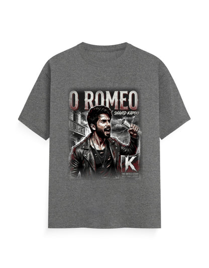 Unisex Classic Crew T-Shirt - O Romeo-Retro Charcoal Melange GlowZonePrints