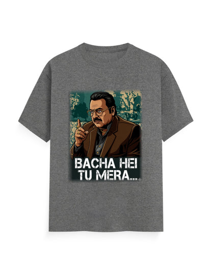 Unisex Crew T-Shirt – Dhurandhar (H) Charcoal Melange GlowZonePrints