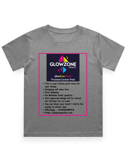 Boy's Crew Neck T-Shirt | UC21 (Custom Print)-1 Charcoal Melange GlowZonePrints