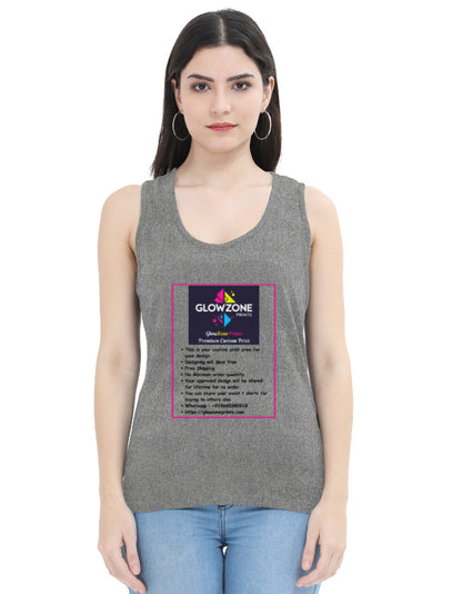 Women's Tank Top | FT37 (Custom Print) Charcoal Melange GlowZonePrints