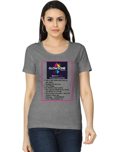 Women's Classic T-Shirt | (Custom Print) -1 Charcoal Melange GlowZonePrints