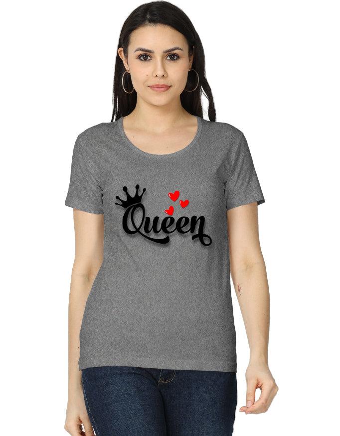 Women's Classic T-Shirt - Queen Charcoal Melange GlowZonePrints