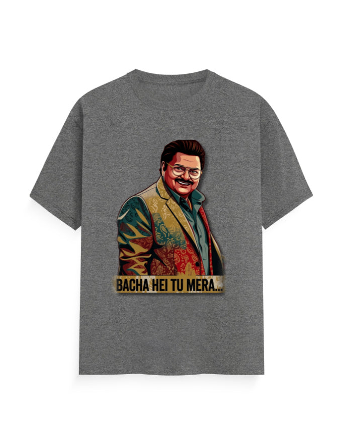 Unisex Crew T-Shirt – Dhurandhar (F) Charcoal Melange GlowZonePrints