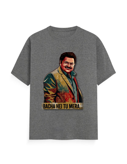 Unisex Crew T-Shirt – Dhurandhar (F) Charcoal Melange GlowZonePrints