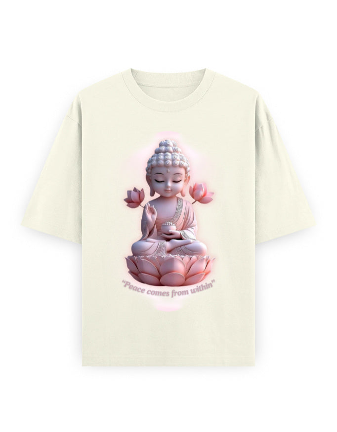 Peace Oversized T-Shirt | BP01 Off White GlowZonePrints
