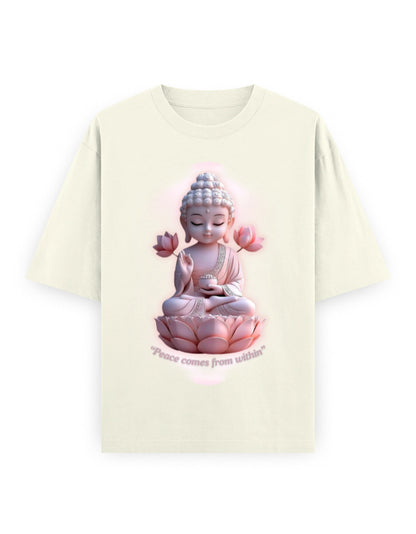 Peace Oversized T-Shirt | BP01 Off White GlowZonePrints