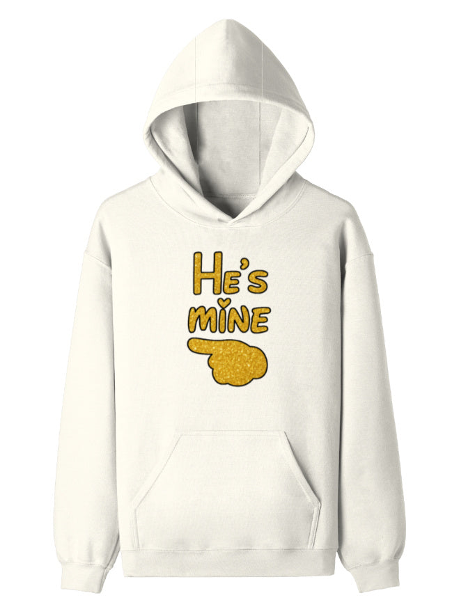Unisex Pullover Hoodie - He's Mine Off White GlowZonePrints