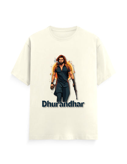 Unisex Crew T-Shirt – Dhurandhar(D) Off White GlowZonePrints