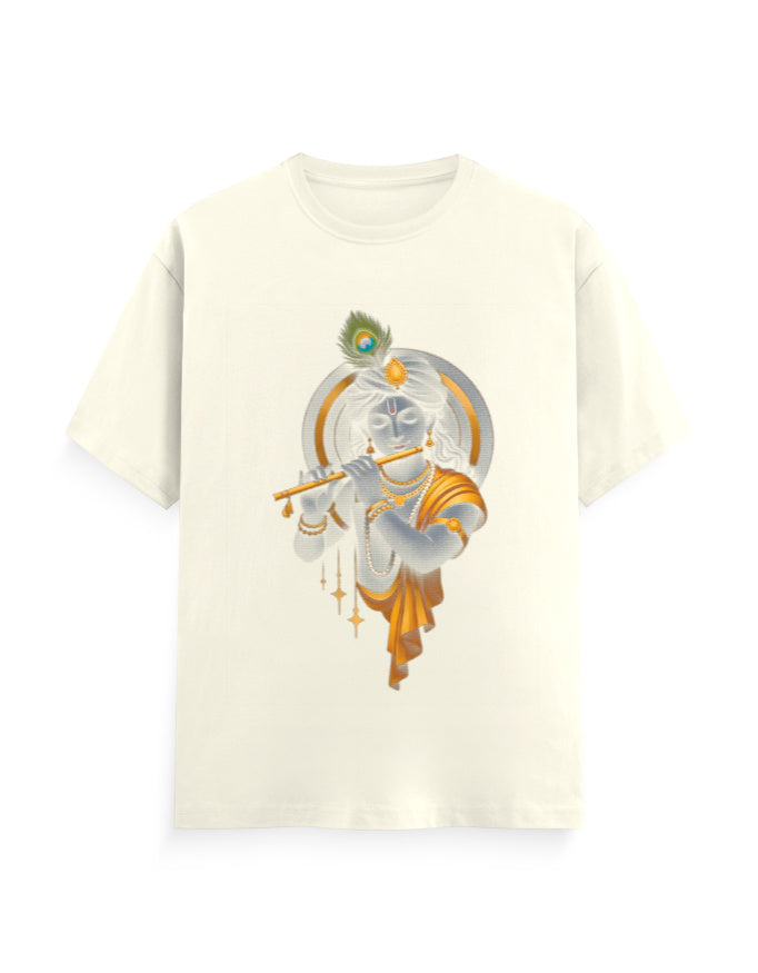 Unisex Classic Crew T-Shirt – Krishna Playing Flute GlowZonePrints