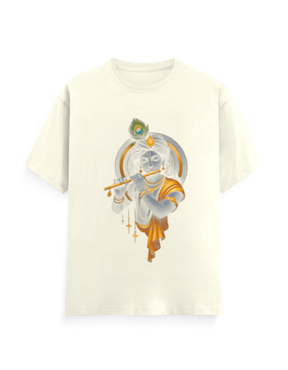 Unisex Classic Crew T-Shirt – Krishna Playing Flute GlowZonePrints