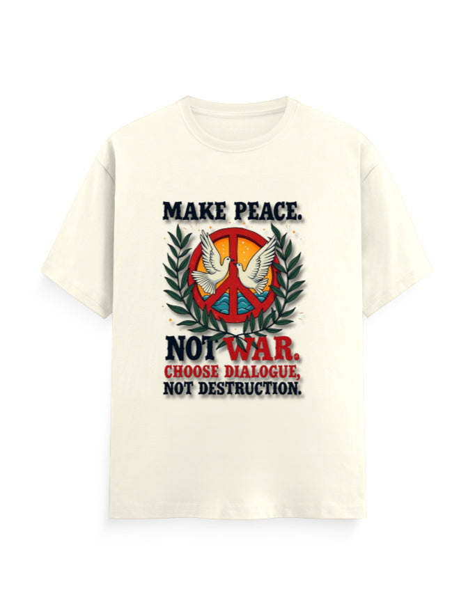 Unisex Crew T-Shirt - Make Peace Off White GlowZonePrints