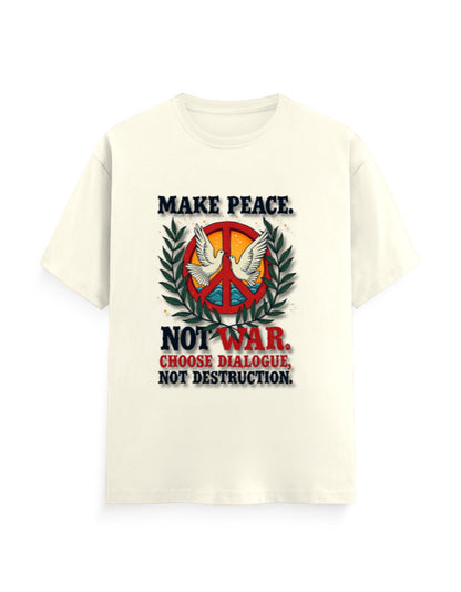 Unisex Crew T-Shirt - Make Peace Off White GlowZonePrints