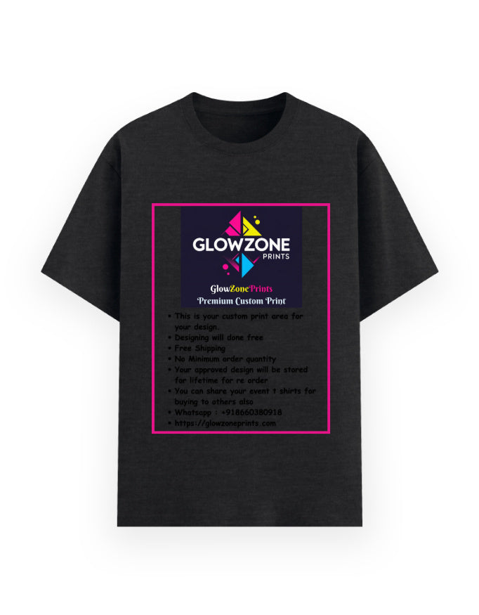 Unisex Basic T-Shirt | UB73 (Custom Print) Black melange GlowZonePrints