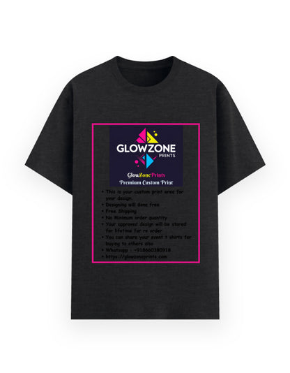 Unisex Basic T-Shirt | UB73 (Custom Print) Black melange GlowZonePrints