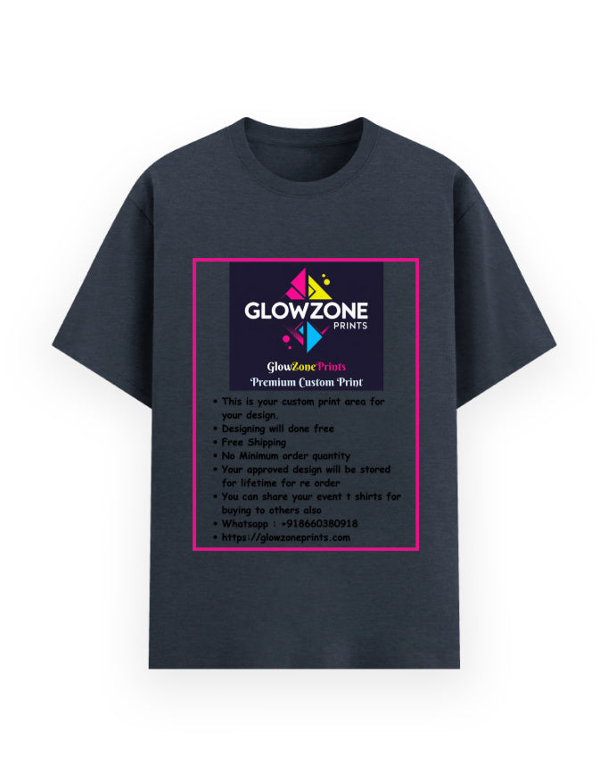 Unisex Basic T-Shirt | UB73 (Custom Print) Navy melange GlowZonePrints