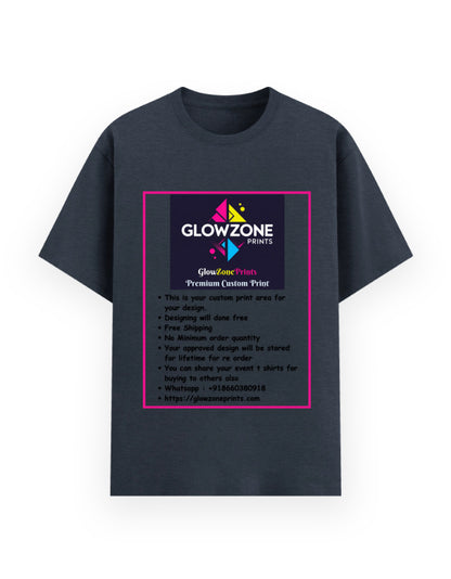 Unisex Basic T-Shirt | UB73 (Custom Print) Navy melange GlowZonePrints